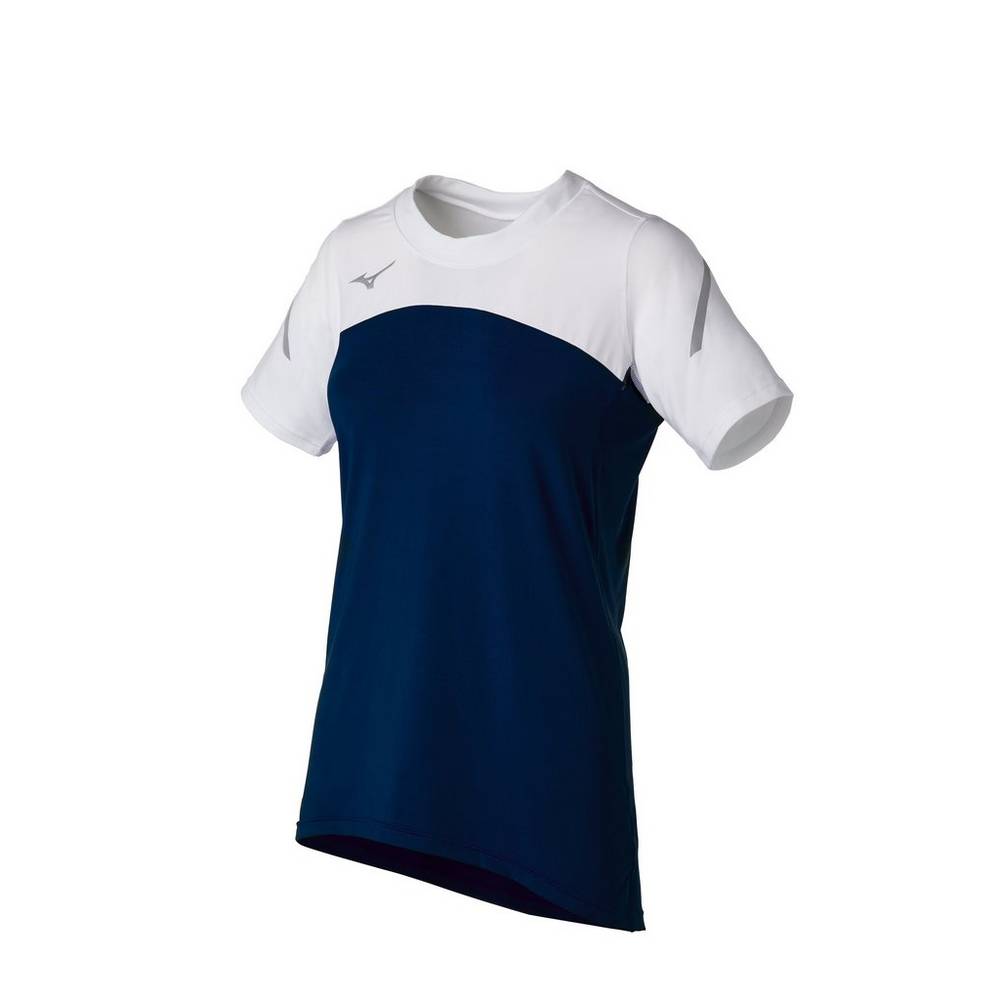 Damske Dresy Mizuno Techno VII Short Sleeve Námornícka Modrá/Biele Vypredaj JHXO31508